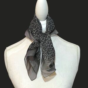 Leopard Print Gray Scarf